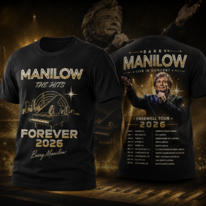 Barry Manilow Forever 2026 Farewell Tour T-Shirt Vintage Piano Concert Fan Merch Front Back Graphic Tee