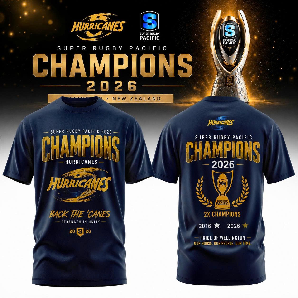 Hurricanes Super Rugby Pacific Champions 2026 Graphic T-Shirt
