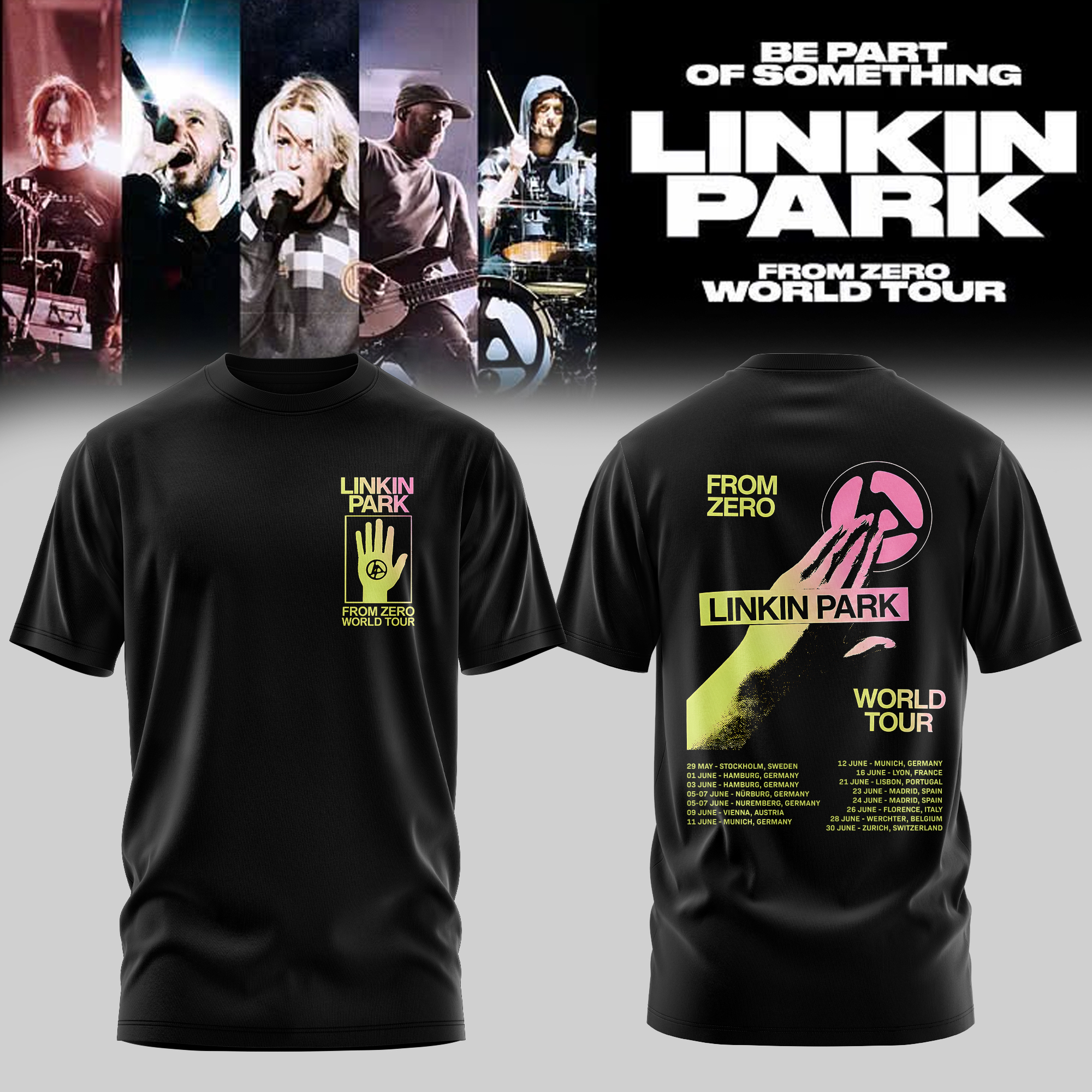 Linkin Park From Zero Europe Tour 2026 Concert Fan T-Shirt