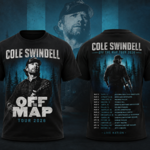 Cole Swindell Off The Map Tour 2026 Vintage Country Concert T-Shirt Front Back Graphic Fan Merch Tee