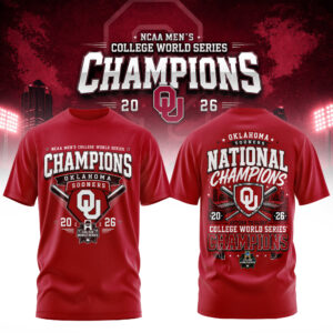 Mens College World Series Champions 2026 Trophy Celebration T-Shirt