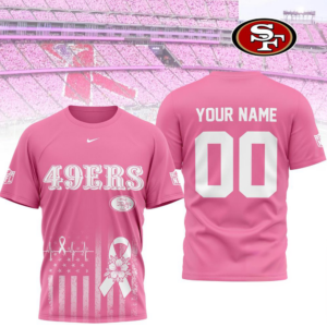 San Francisco 49Ers 2026 Nfl Breast Cancer Awareness Custom 3D Shirt