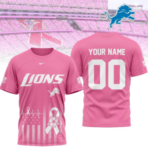 Detroit Lions 2026 Nfl Breast Cancer Awareness Custom 3D Shirt