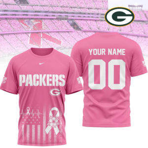 Green Bay Packers 2026 Nfl Breast Cancer Awareness Custom 3D Shirt