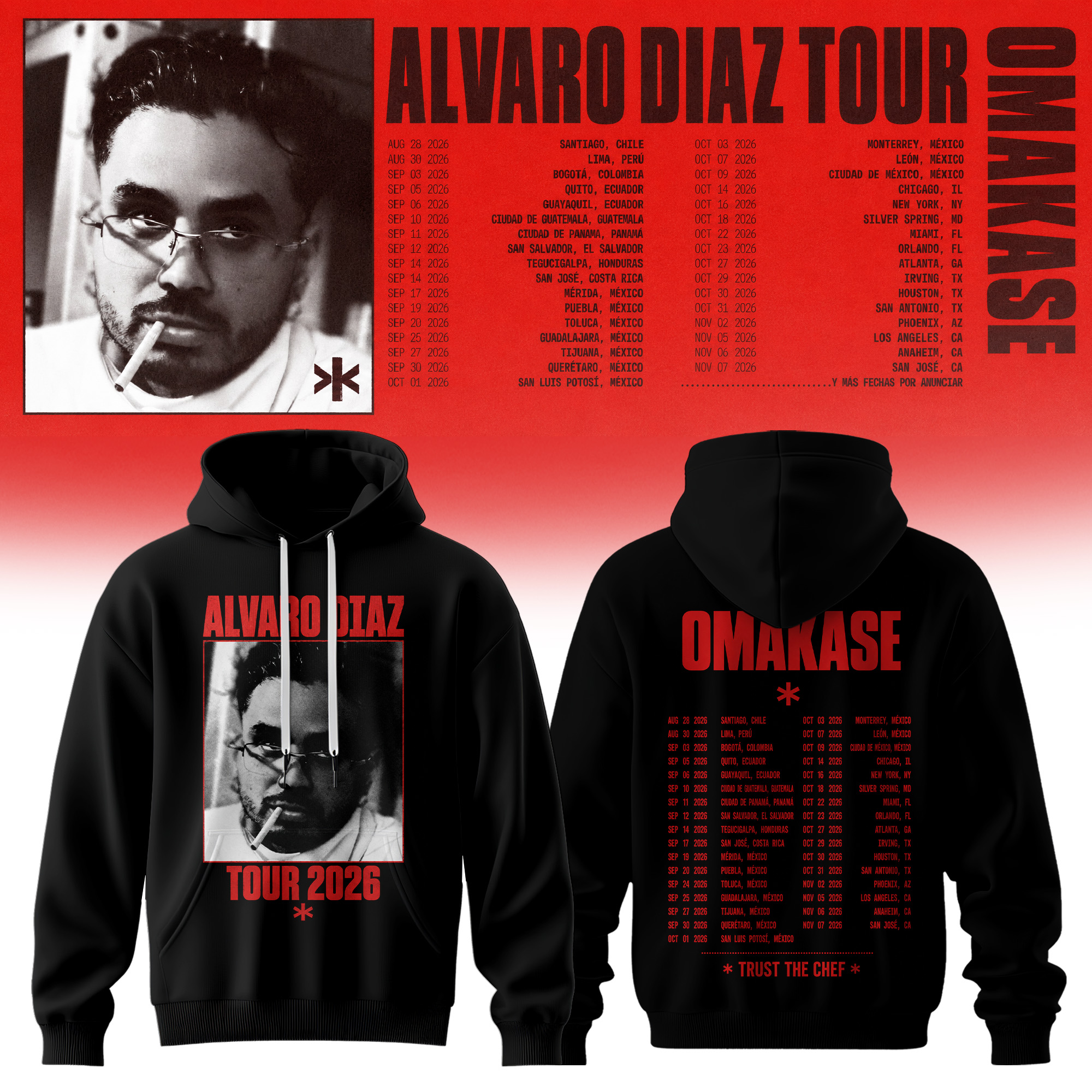 Alvaro Diaz Omakase 2026 Tour Merch Official Fan Hoodie