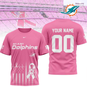 Miami Dolphins 2026 Nfl Breast Cancer Awareness Custom 3D Shirt