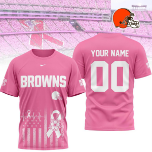 Cleveland Browns 2026 Nfl Breast Cancer Awareness Custom 3D Shirt