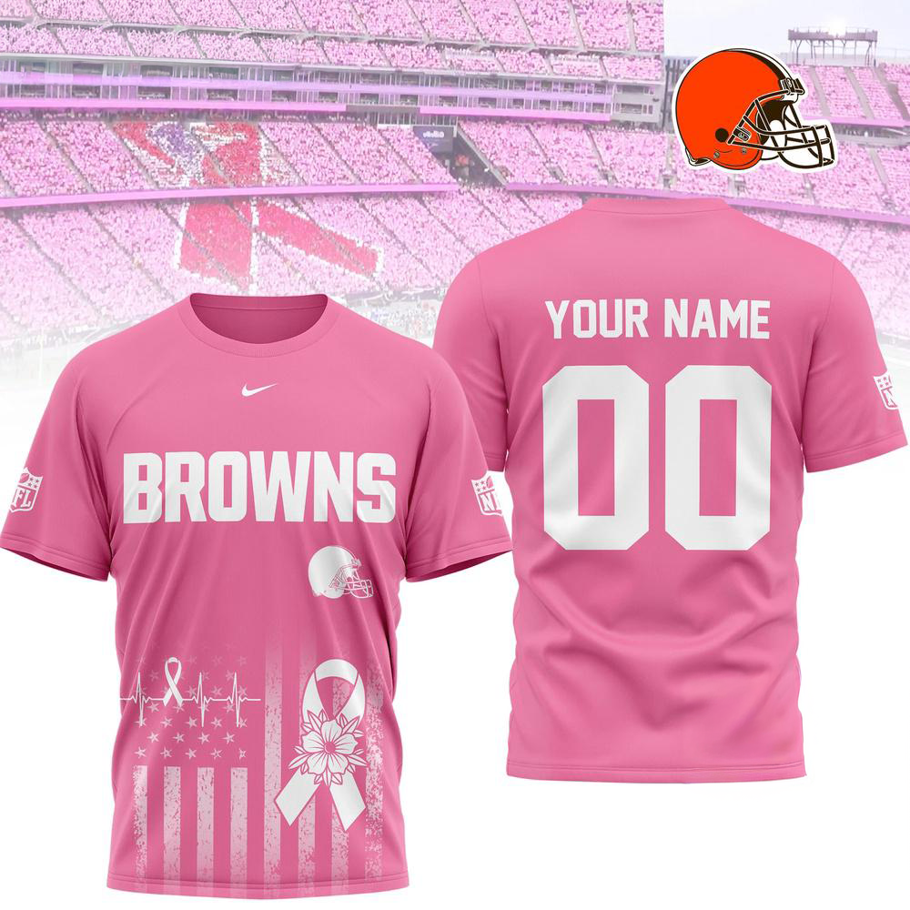 Cleveland Browns 2026 Nfl Breast Cancer Awareness Custom 3D Shirt