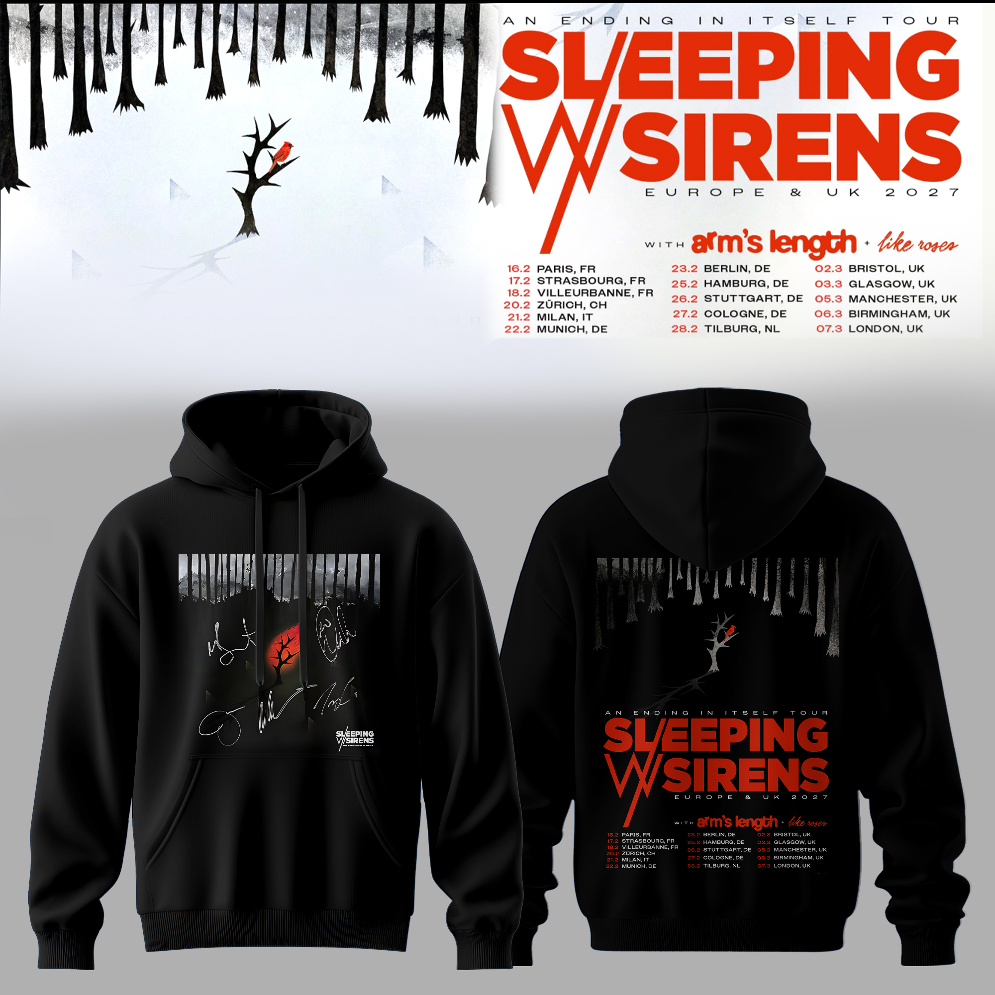 Sleeping With Sirens An Ending In Itself Tour 2027 Exclusive Fan Hoodie Collection