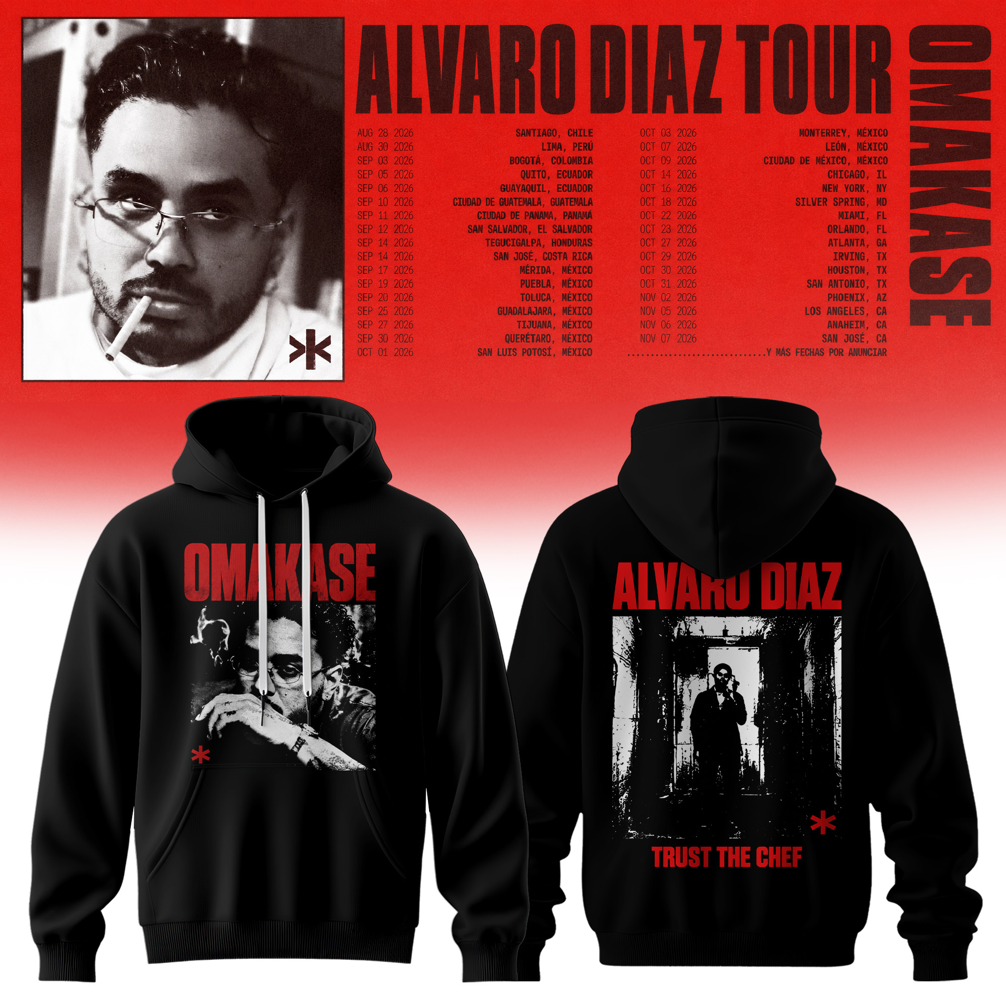 Alvaro Diaz Omakase 2026 Tour Merch Limited Fan Hoodie