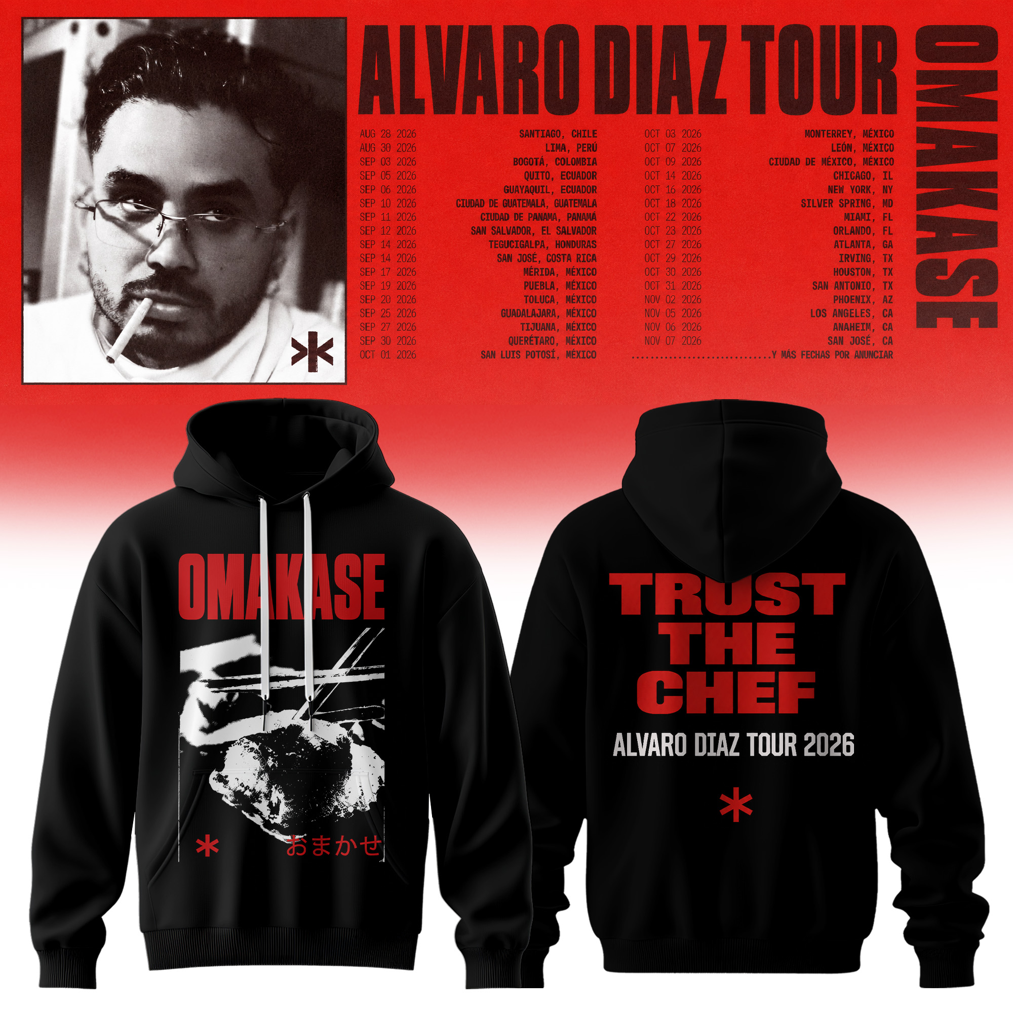 Alvaro Diaz Omakase 2026 Tour Merch Collector Hoodie Edition