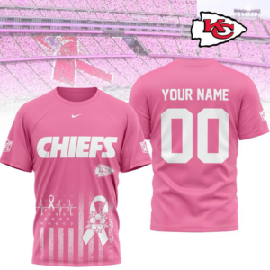 Kansas City Chiefs 2026 Nfl Breast Cancer Awareness Custom 3D Shirt