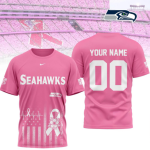 Seattle Seahawks 2026 Nfl Breast Cancer Awareness Custom 3D Shirt