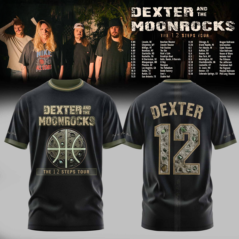 Dexter And The Moonrock 12 Step Tour 2026 T-Shirt Collection