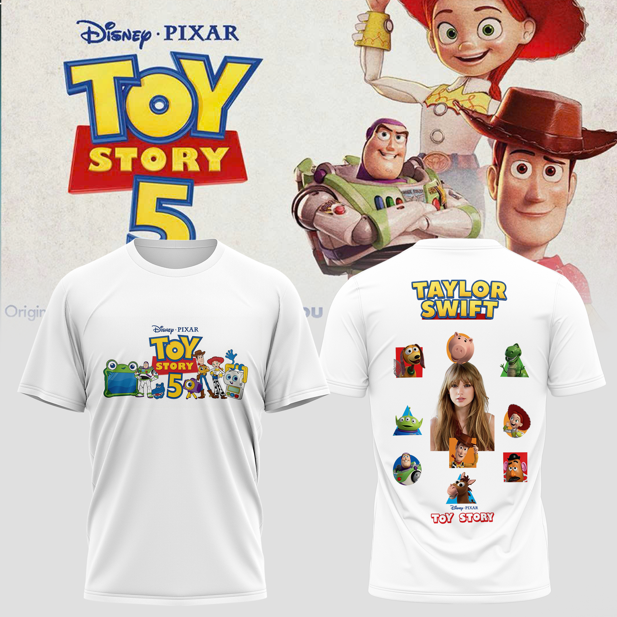 Taylor Swift Toy Story 5 Character Circle T-Shirt Fan Collection