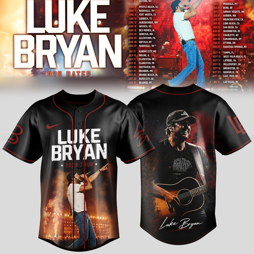 Luke Bryan Country Night Tour 2026 Baseball Jersey Fan Edition