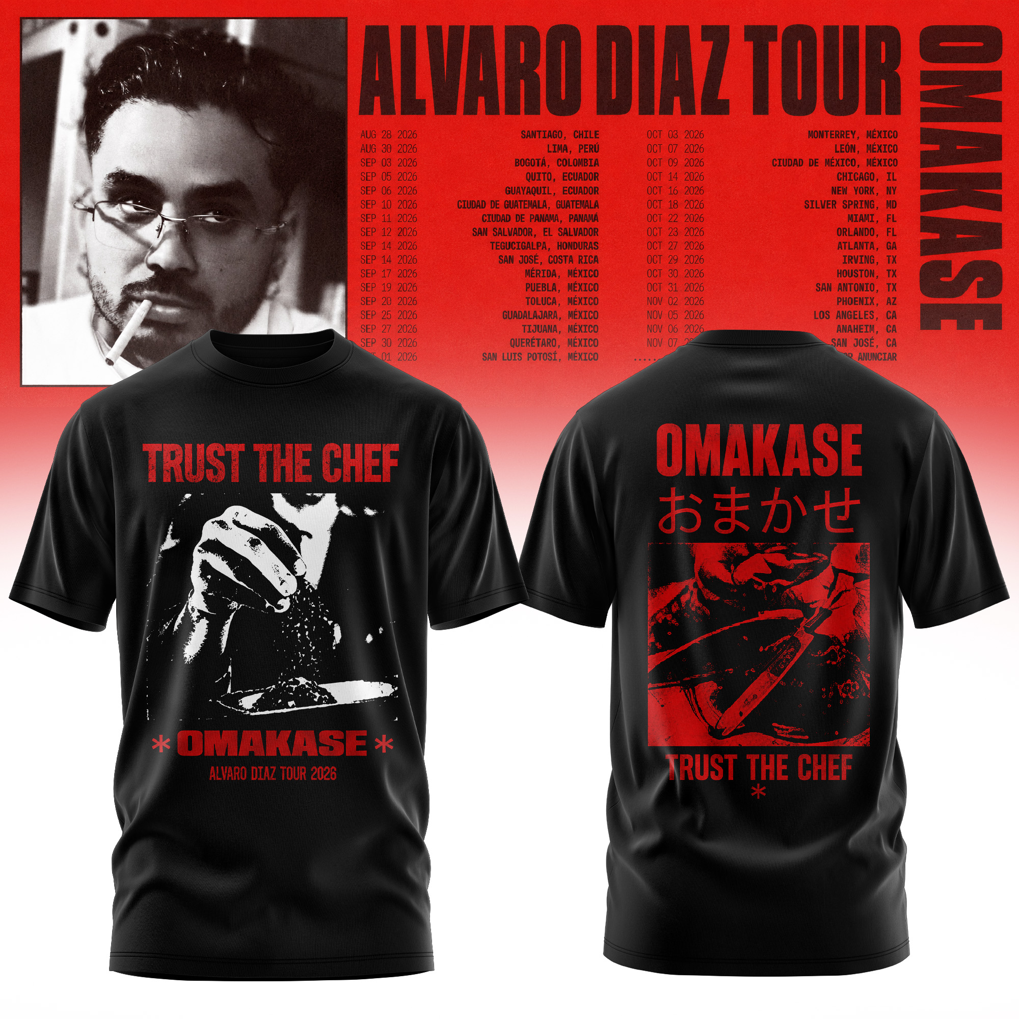 Alvaro Diaz Omakase 2026 Tour Merch Limited Fan T-Shirt Edition