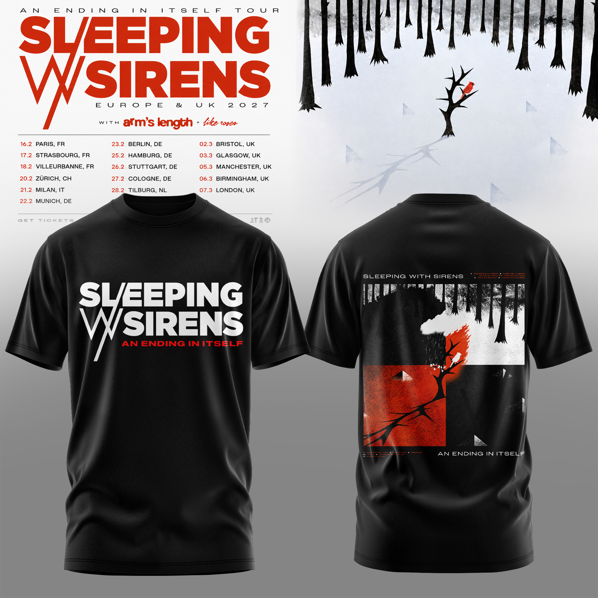 Sleeping With Sirens An Ending In Itself Limited Merchandise T-Shirt