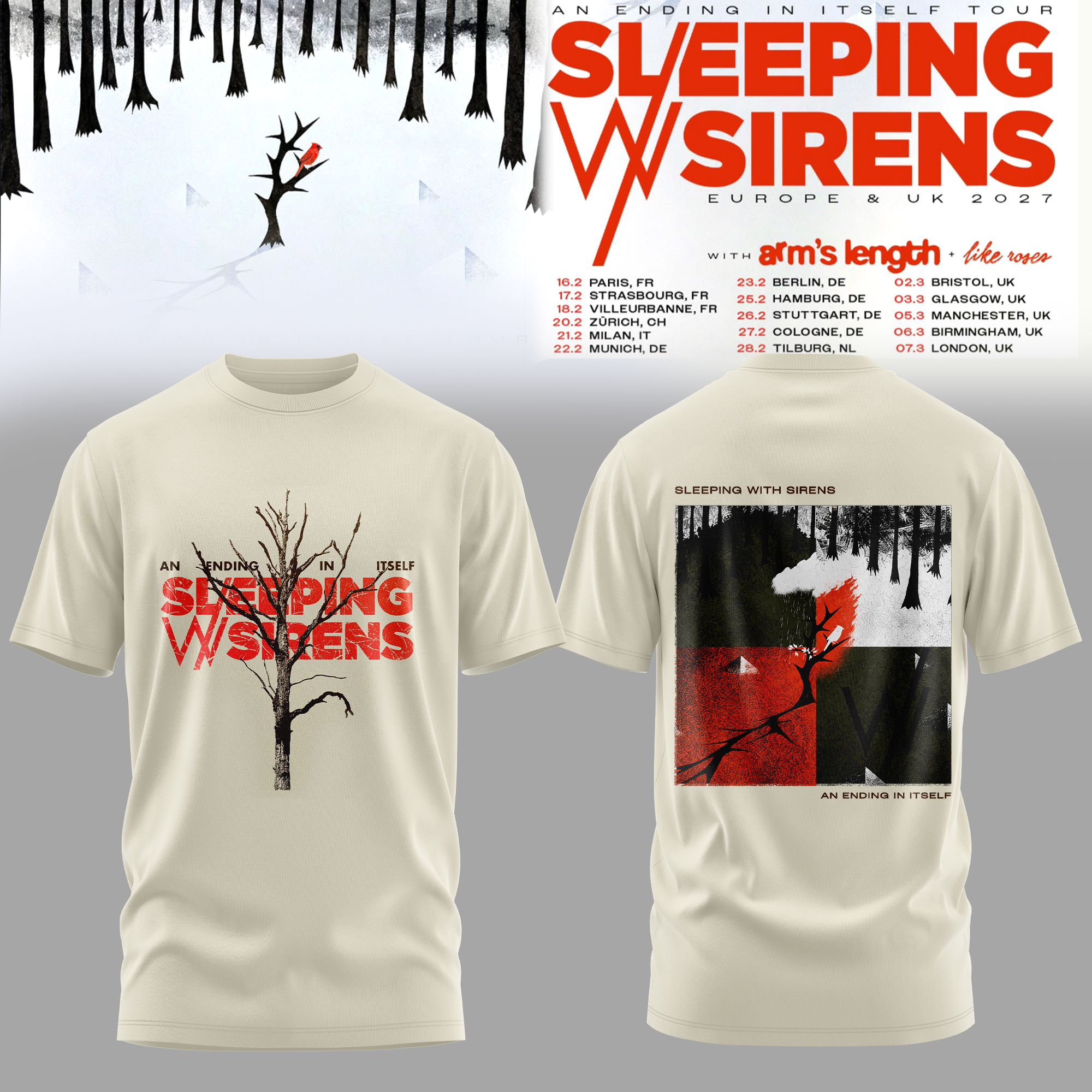 Sleeping With Sirens An Ending In Itself Tour 2027 Premium T-Shirt Collection