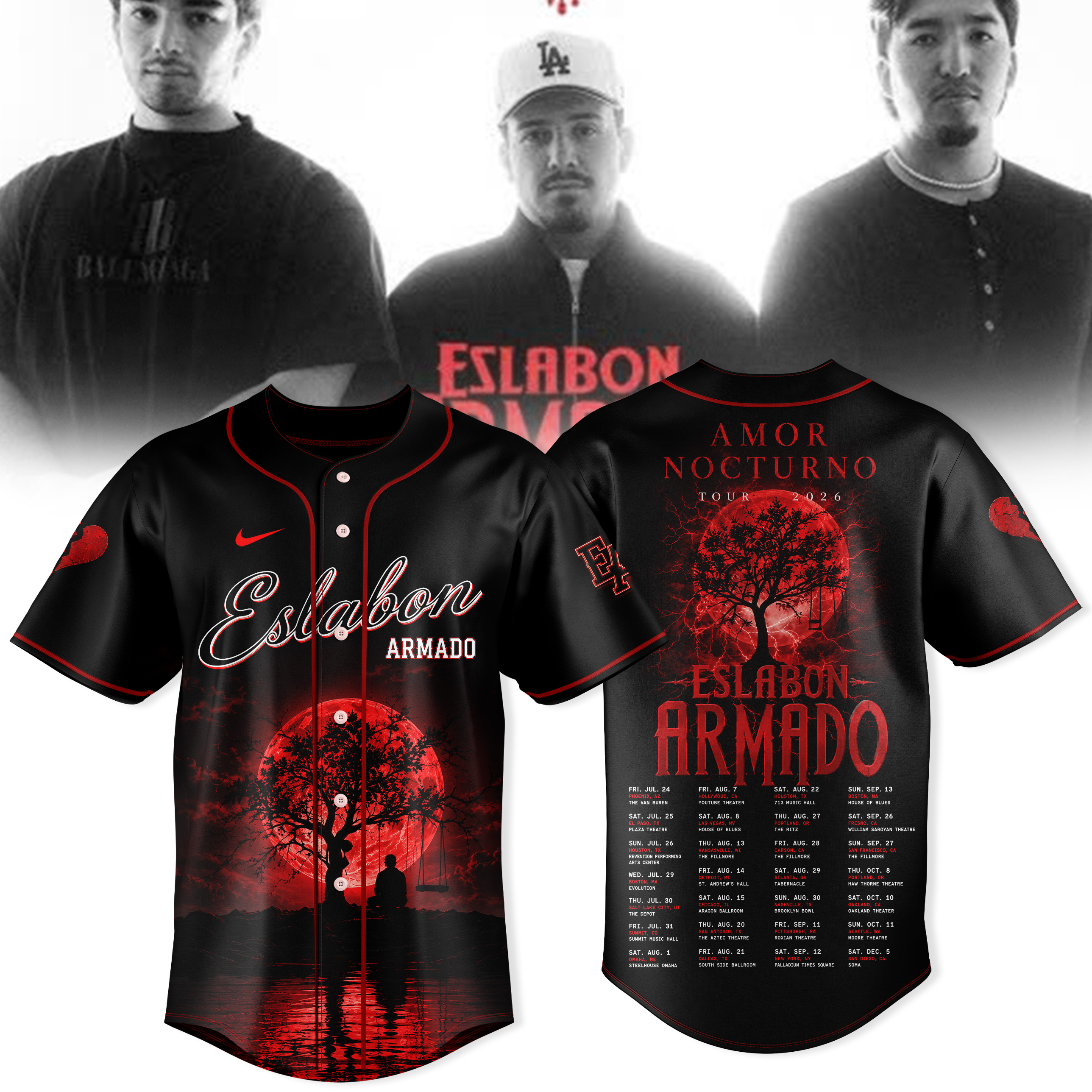Amor Nocturno Tour 2026 Premium Baseball Jersey Edition