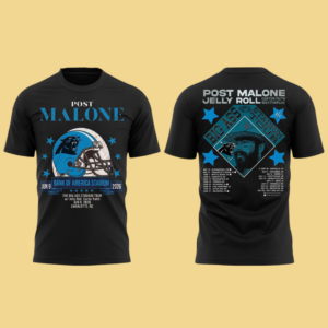 Post Malone X Carolina Panthers 2026 Big Ass Stadium Tour Black T-Shirt