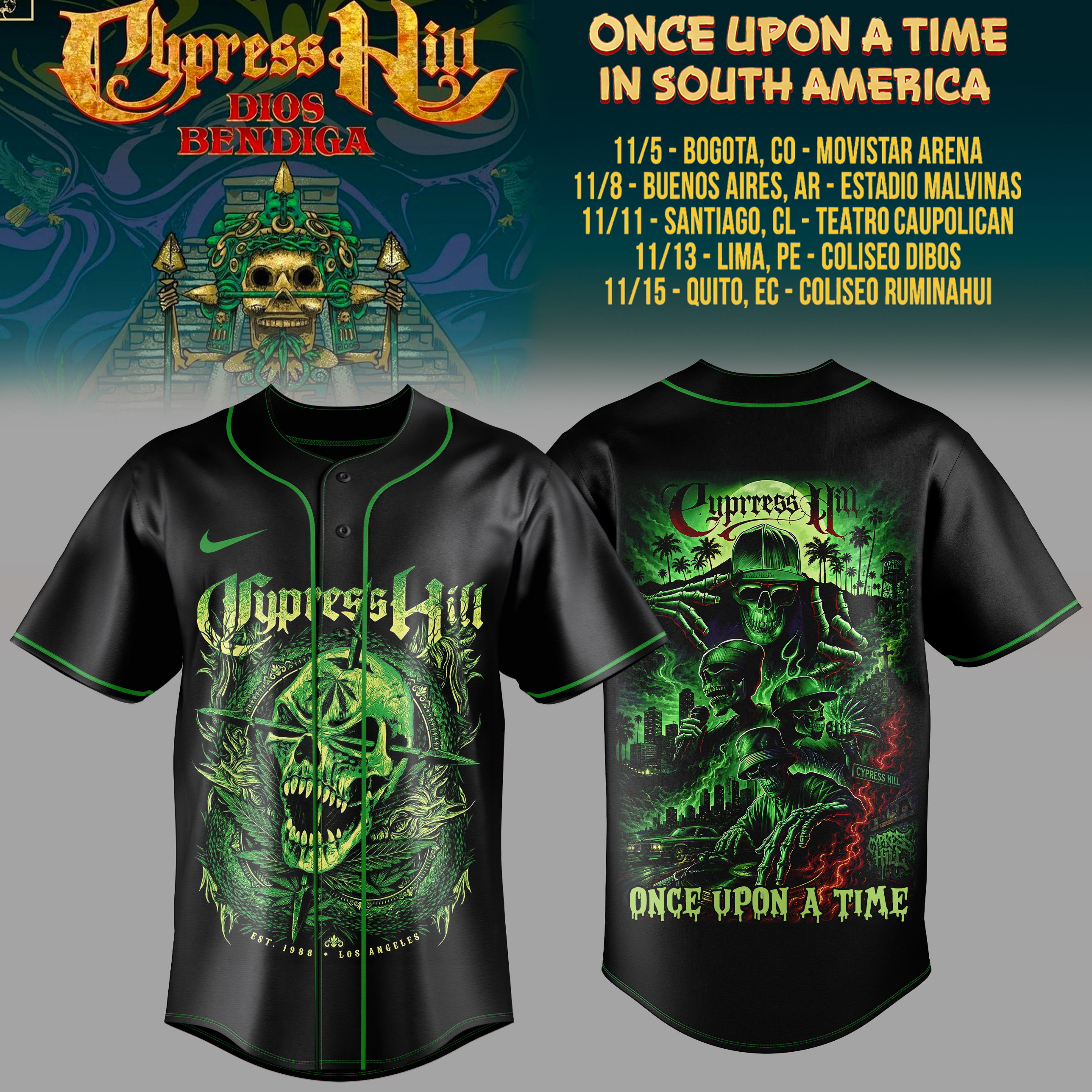 Cypress Hill Once Upon A Time Official Baseball Jersey Collection