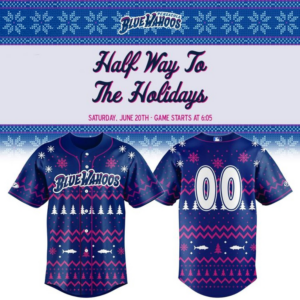 Pensacola Blue Wahoos Half Way To The Holidays Jersey