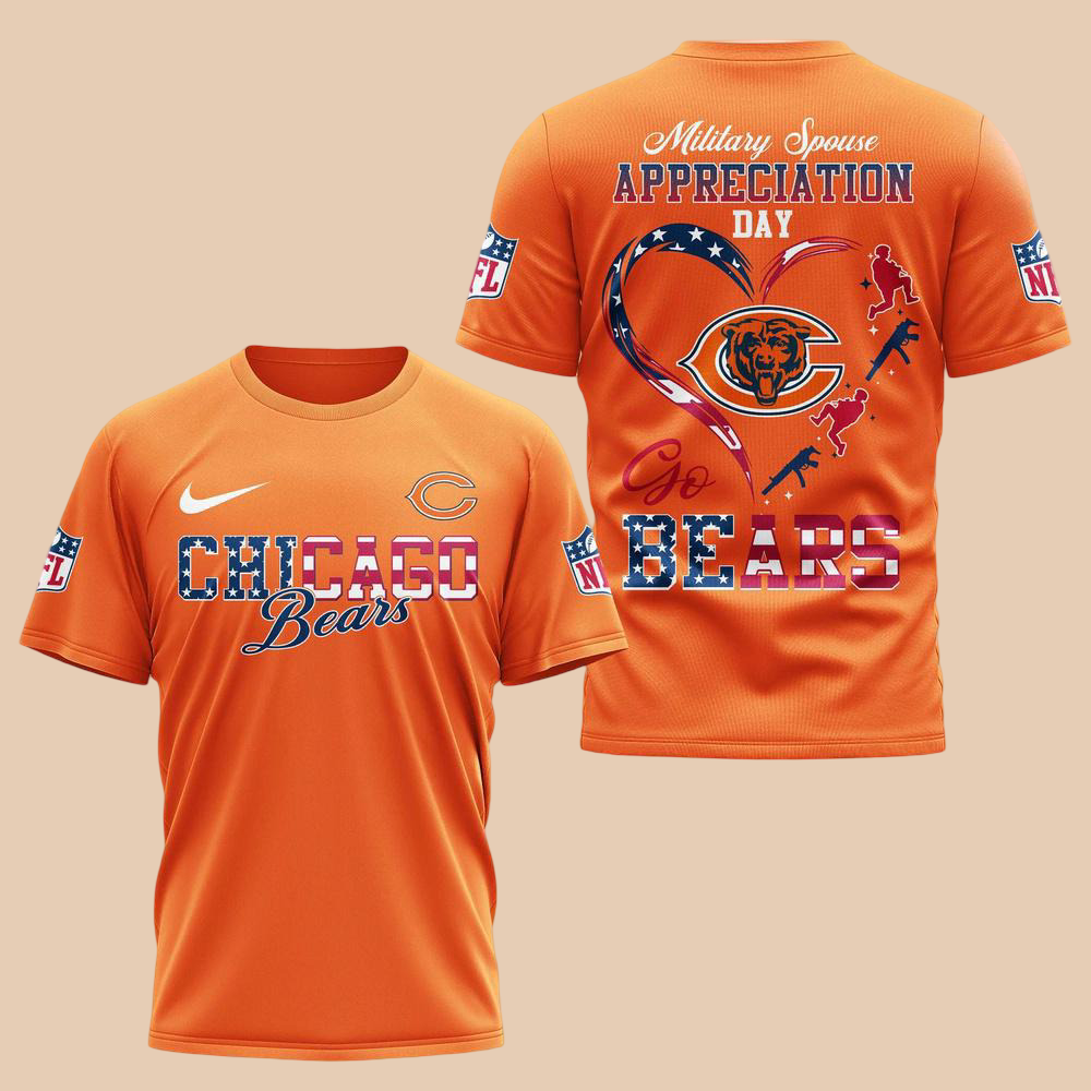 Chicago Bears 2026 Nfl Military Spouse Appreciation Day 3D Shirt 1