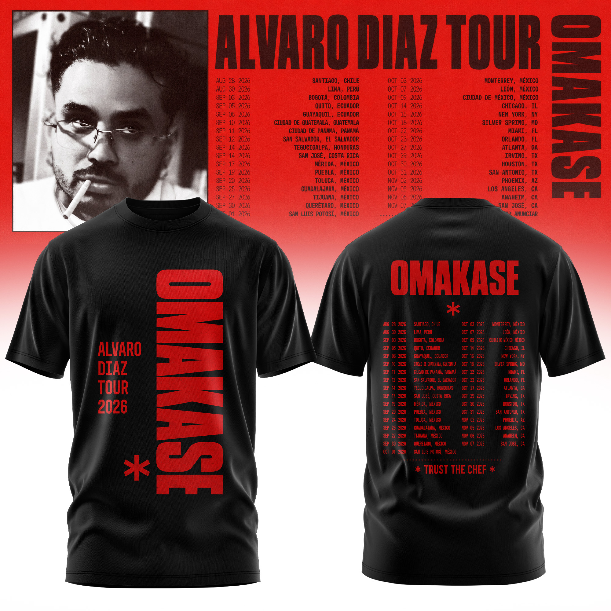Alvaro Diaz Omakase 2026 Tour Merch Limited Tour T-Shirt