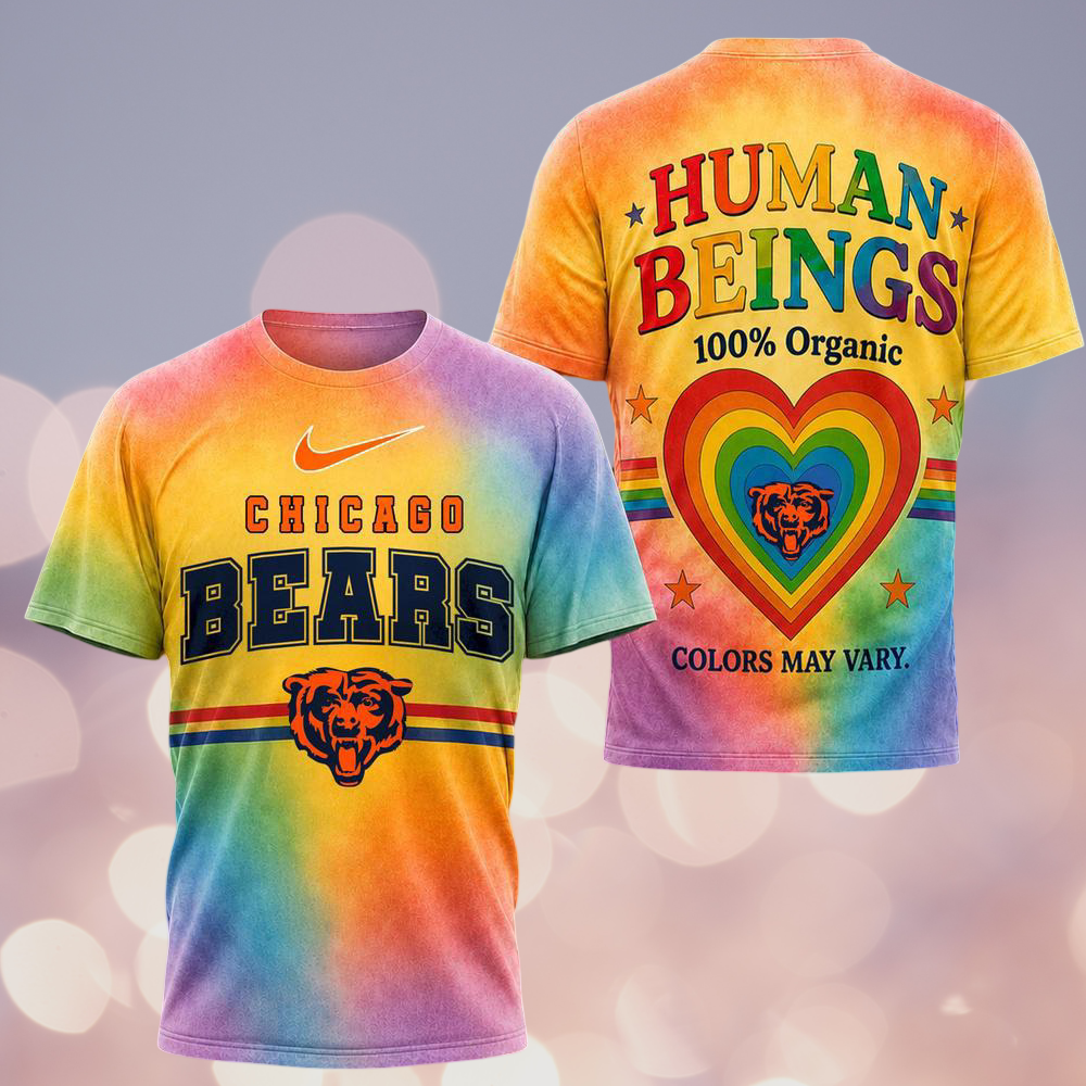 Chicago Bears Nfl Pride Human Being Color May Vary 3D T-Shirt