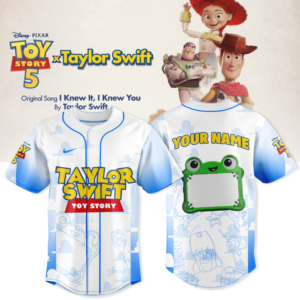 Taylor Swift X Toy Story 5 Frog Custom Name Baseball Jersey
