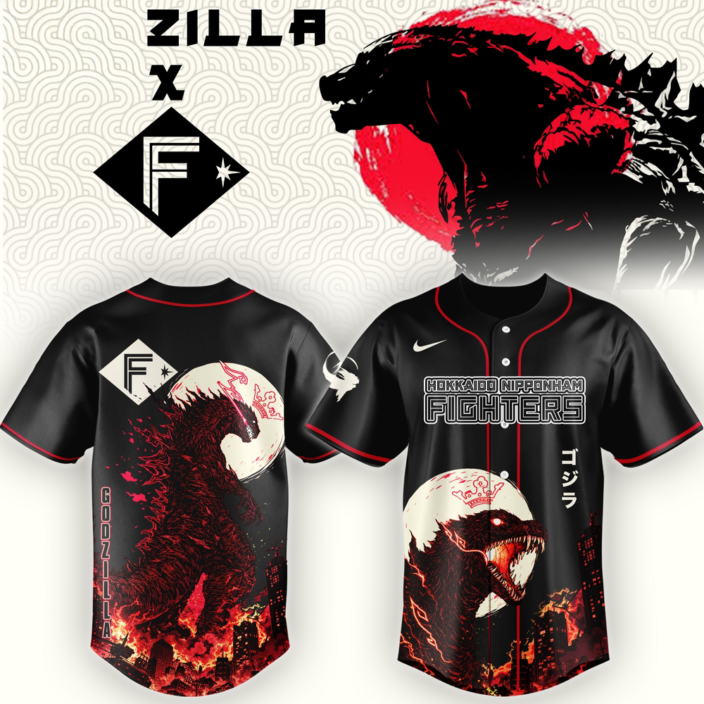 Fukuoka Softbank Hawks Godzilla Minus Zero Baseball Jersey