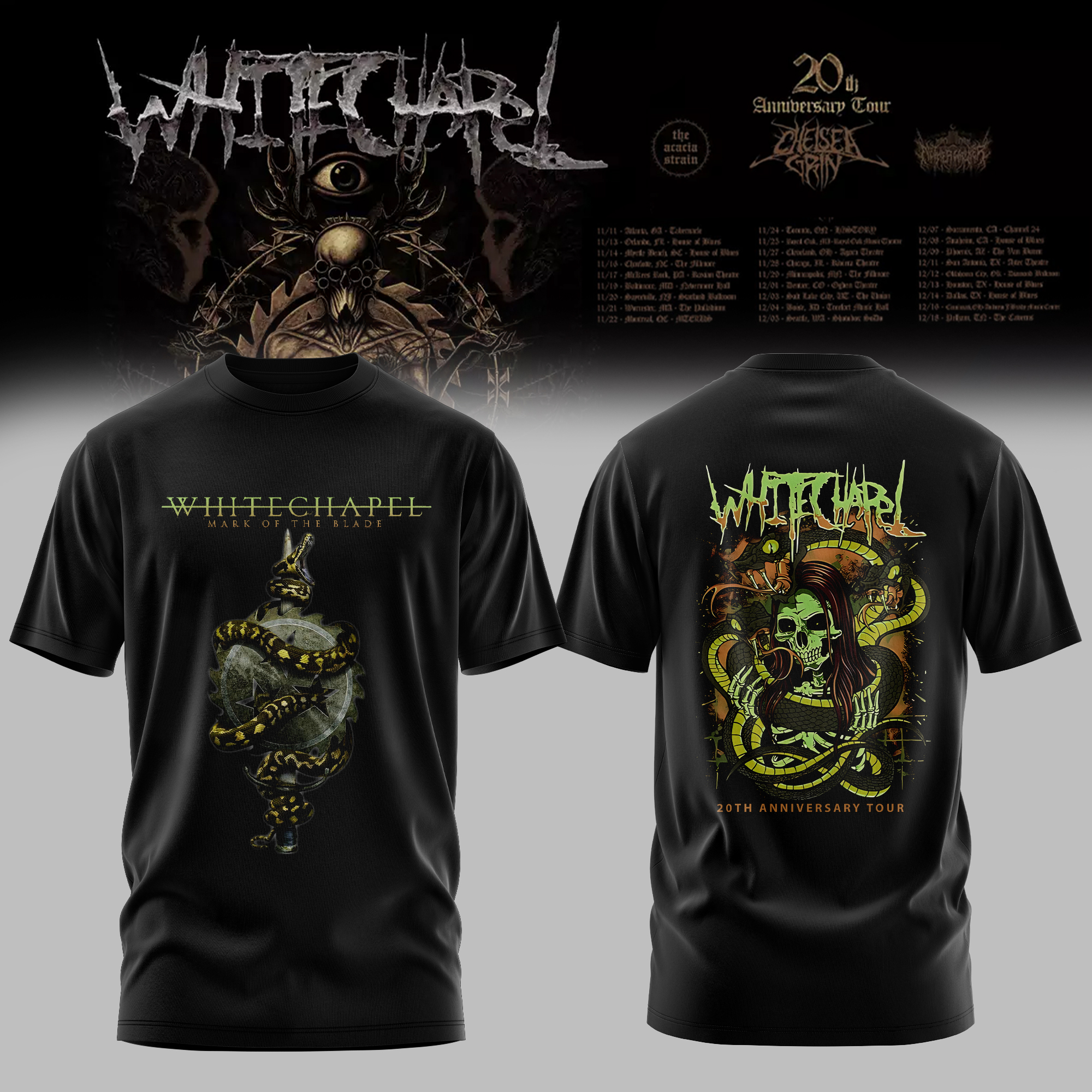 Whitechapel 20Th Anniversary Tour Limited Fan T-Shirt Edition