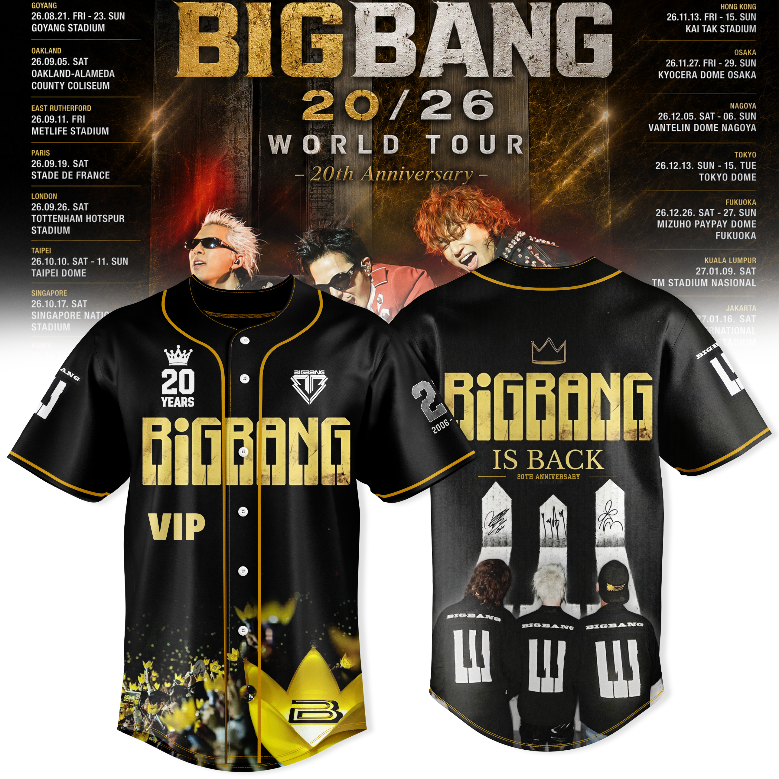 Bigbang Merch 2026 World Tour Baseball Jersey Music Lover Gift