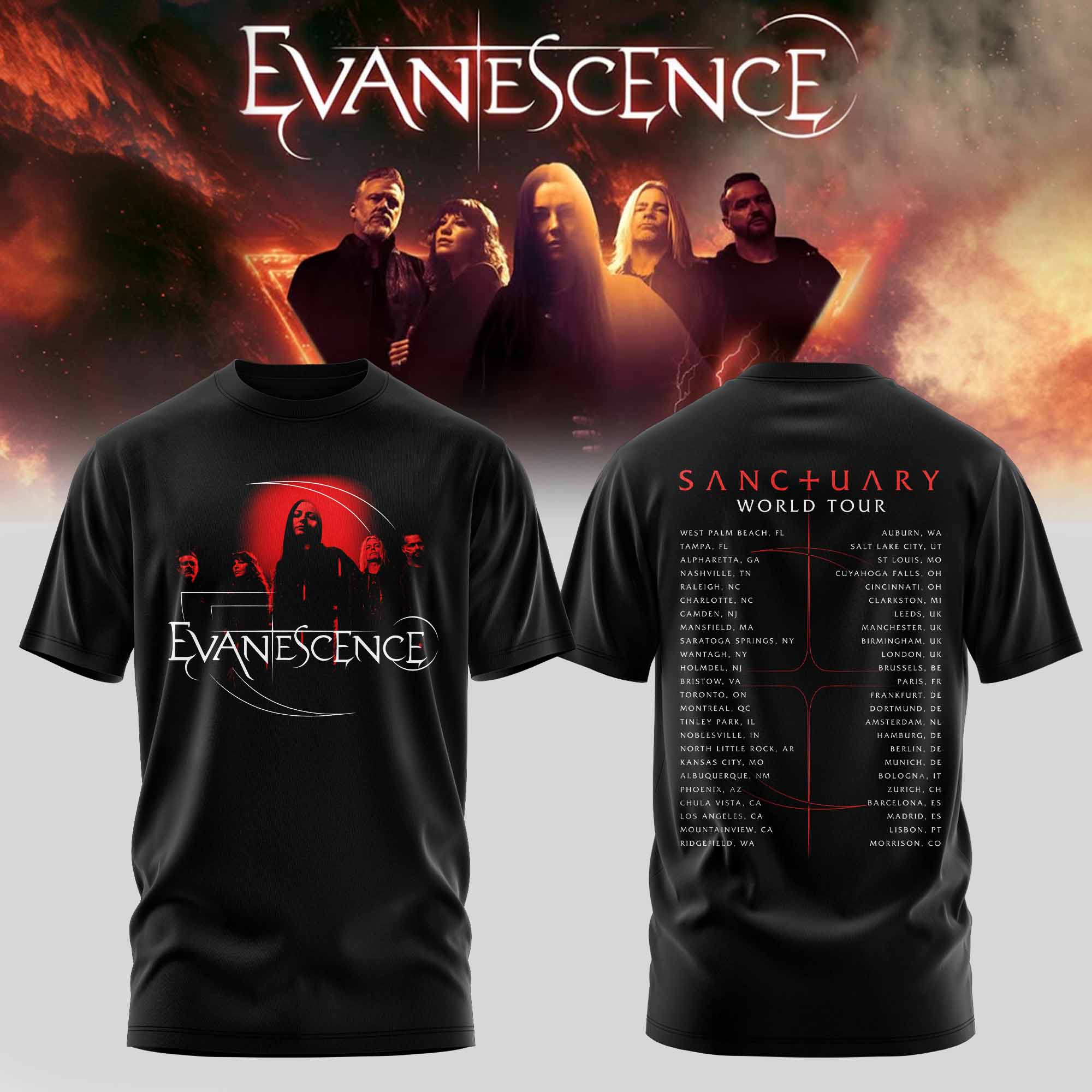 Evanescence Merch 2026 New Arrivals T-Shirt Music Lover Gift