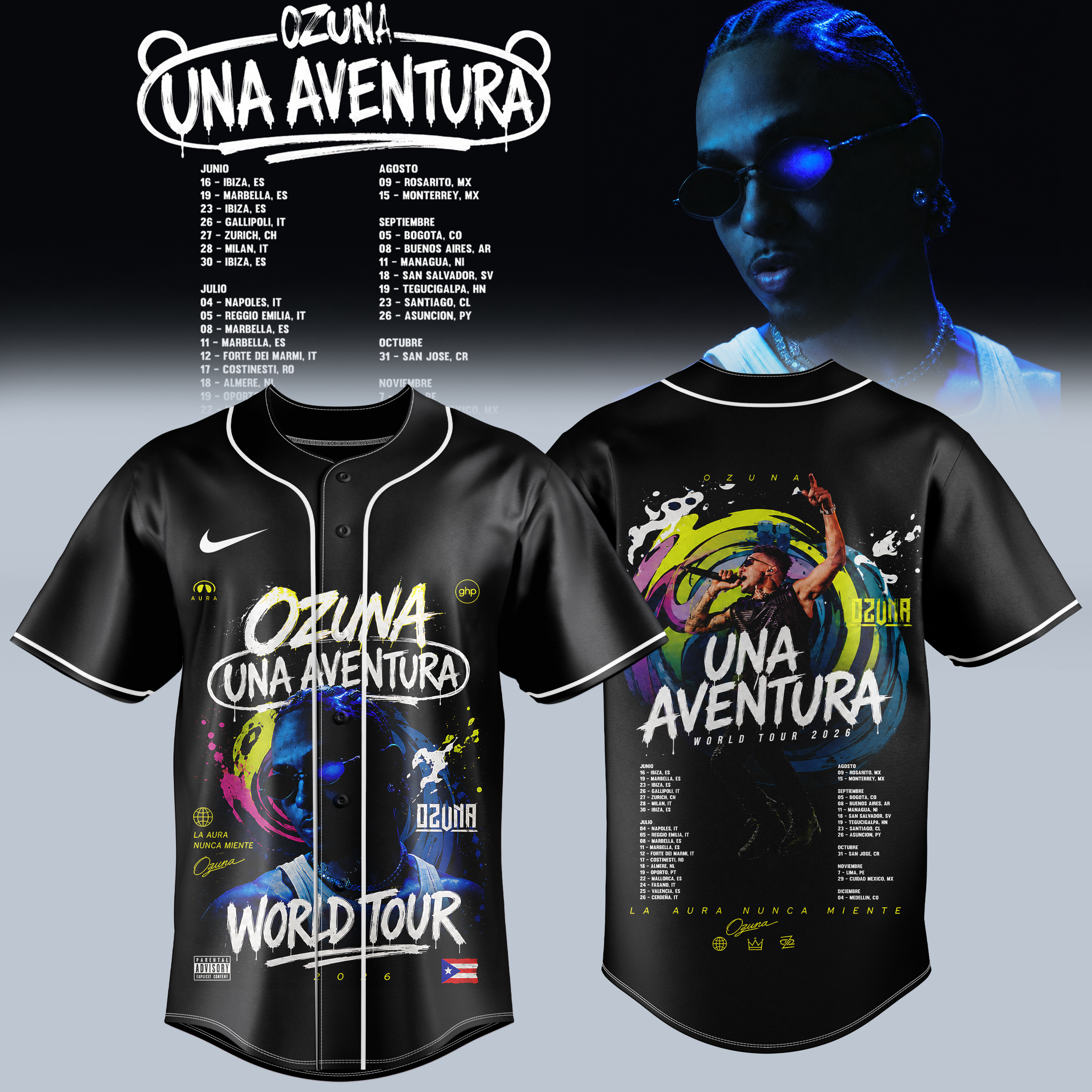 Ozuna Merch 2026 Una Aventura World Tour Jersey Gift For Music Fans