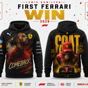 Lewis Hamilton Ferrari Merch 2026 Historic Victory Hoodie Best Gift For Formula Fans