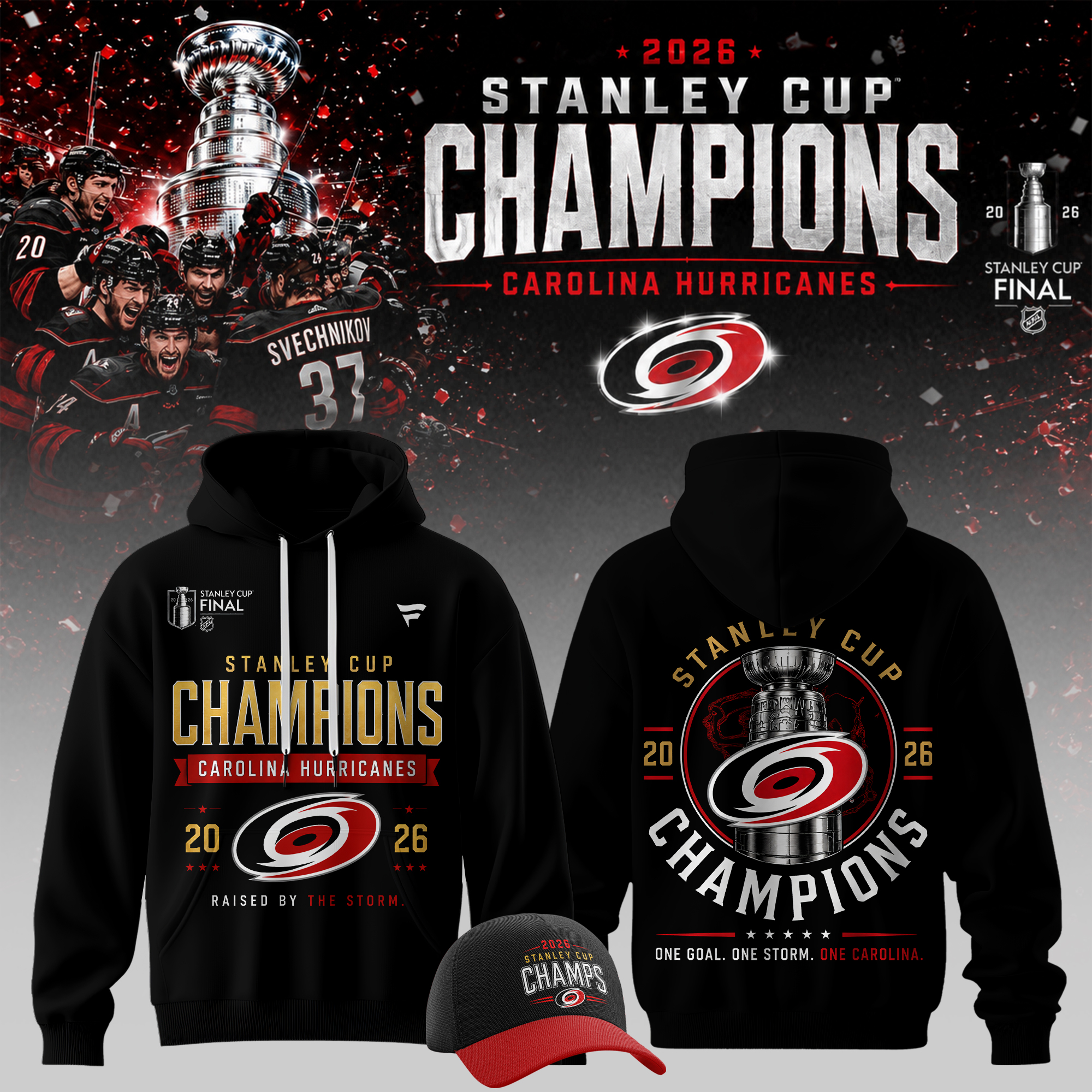Carolina Hurricanes Merch 2026 Trophy Winner Hoodie Hockey Lover Gift