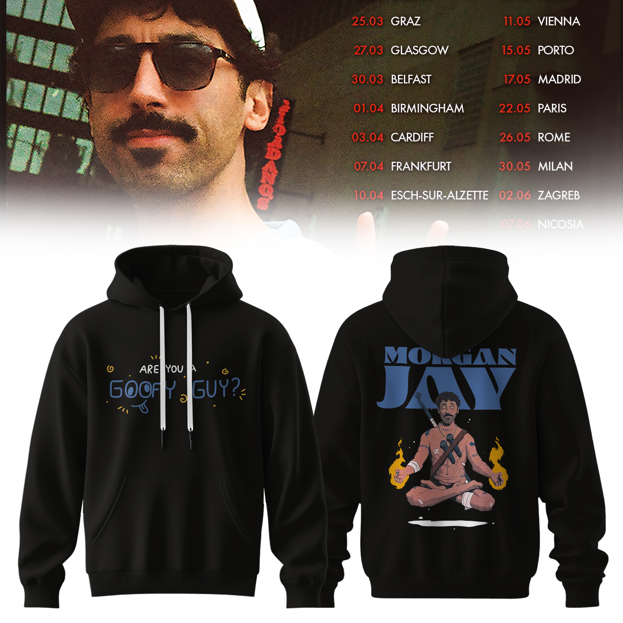 Morgan Jay Merch 2026 Goofy Guy Tour Hoodie Best Fan Gift