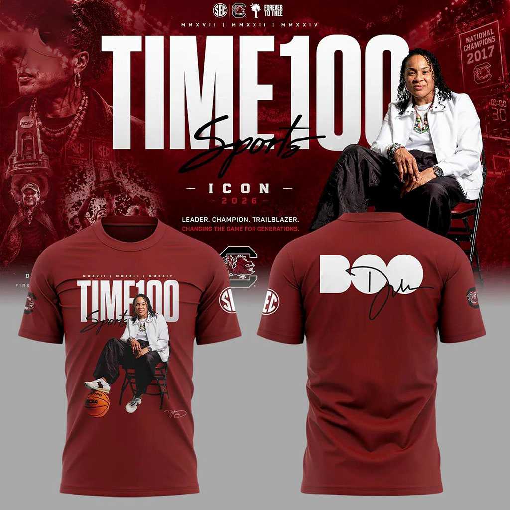 South Carolina Gamecocks Dawn Staley Time100 Sports Icon 2026 T-Shirt