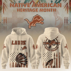 Detroit Lions Tribal Flag Heritage Hoodie Gift For Lions Fans