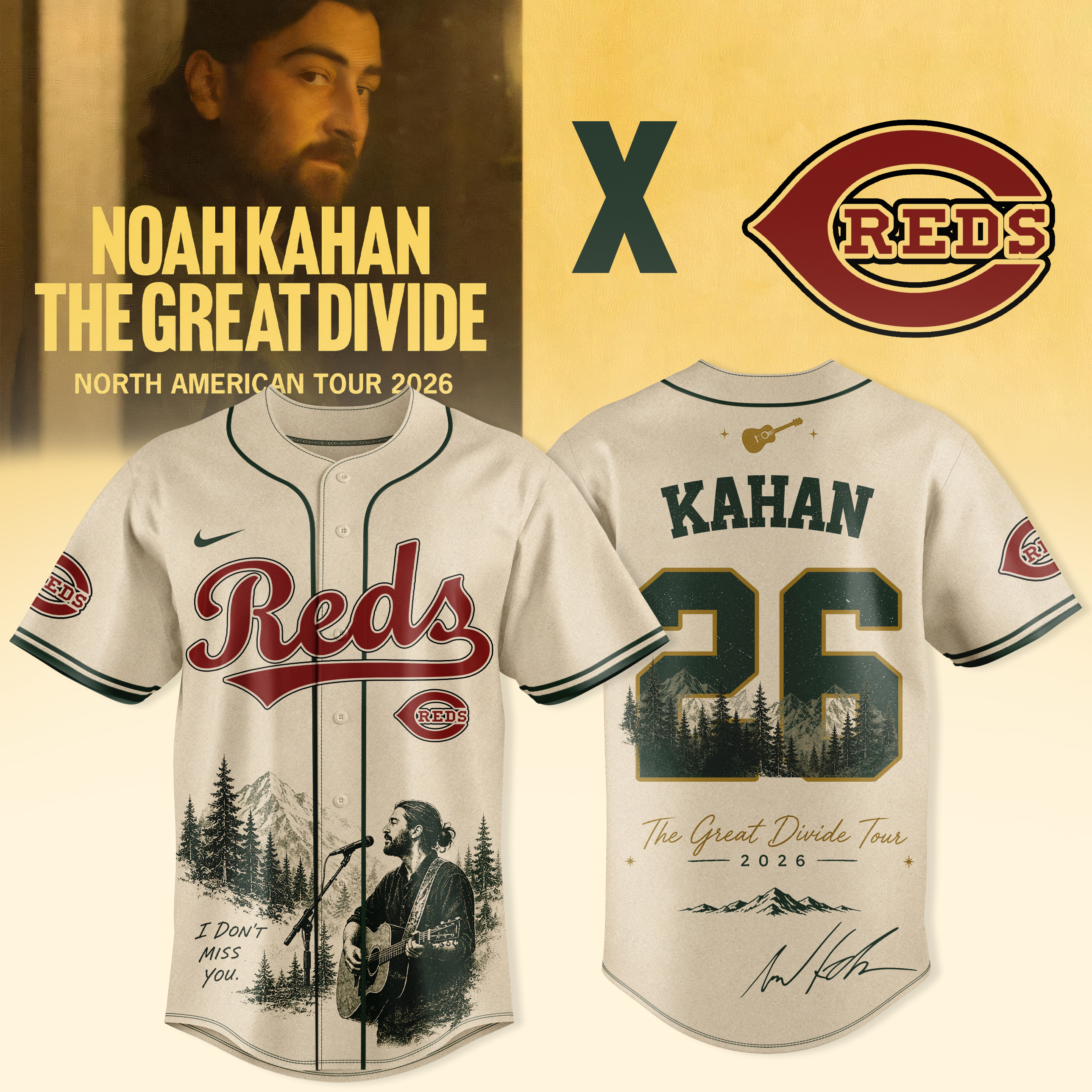 Noah Kahan Great Divide Tour 2026 Premium Sports Jersey Collection