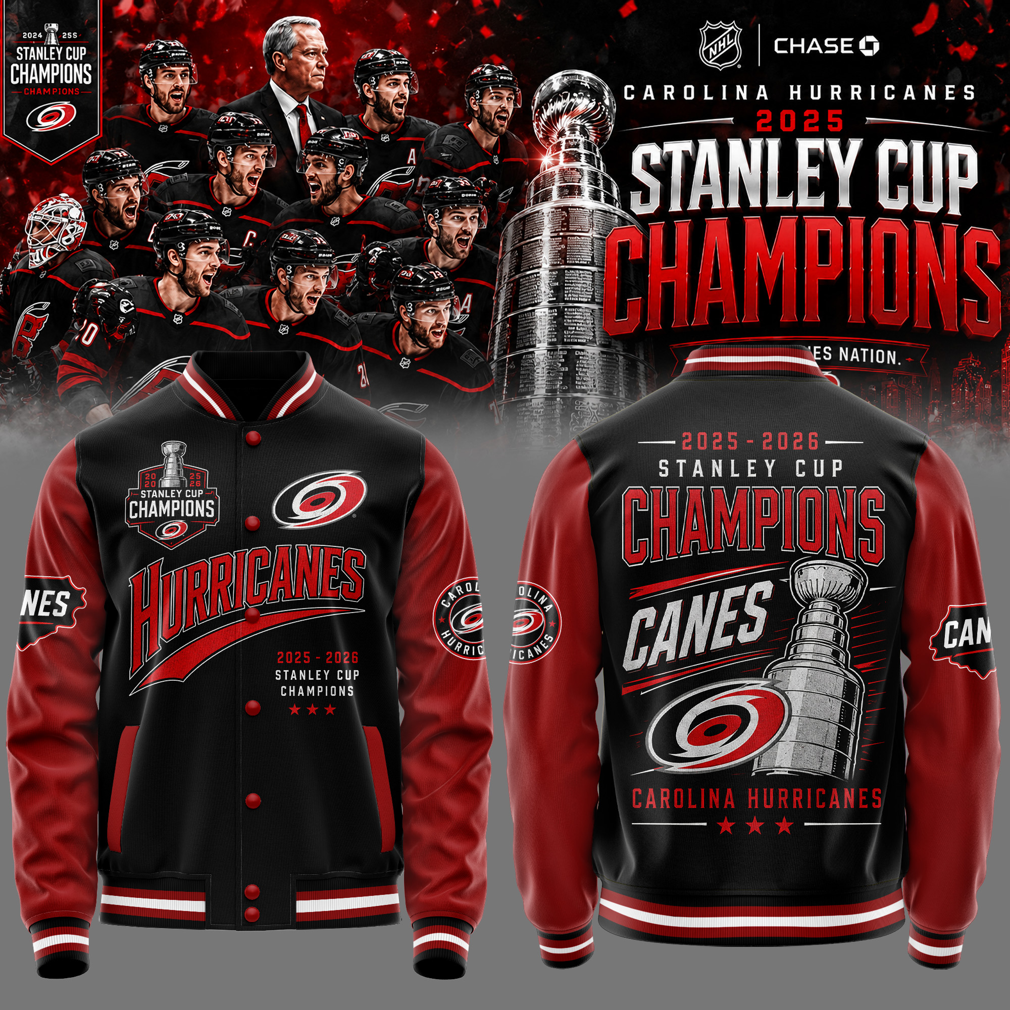 Carolina Hurricanes Merch 2026 Championship Edition Baseball Jacket Gift For Fans