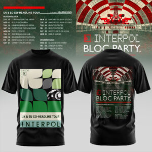Interpol Bloc Party Uk Eu Tour 2026 Premium Concert T-Shirt Collection