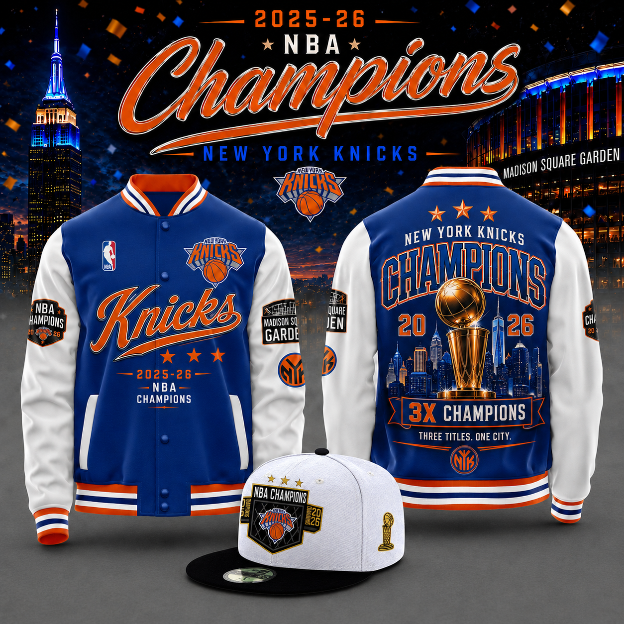 New York Knicks Merch 2026 Nba Champions Baseball Jacket Gift For Fans