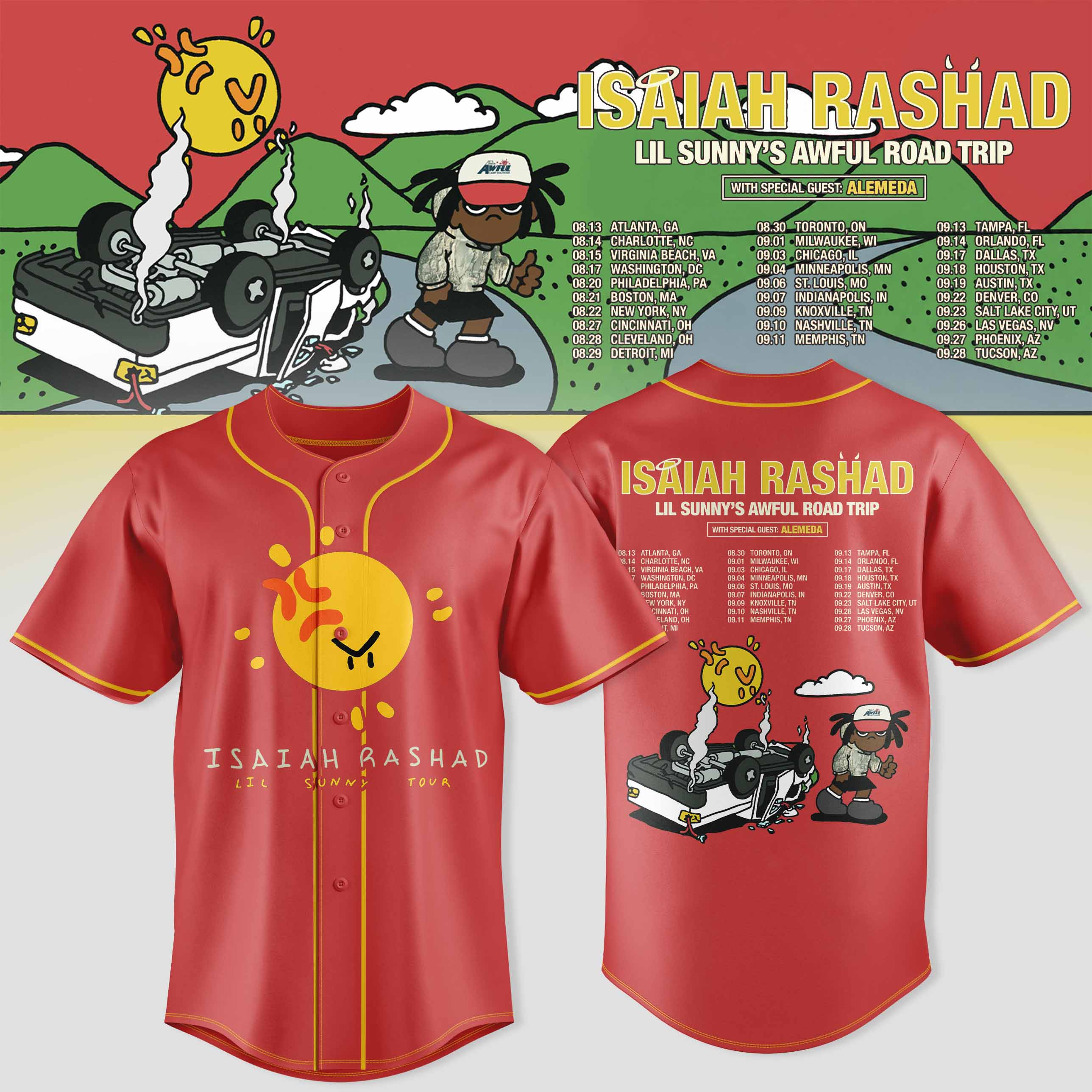 Isaiah Rashad Lil Sunnys Awful Road Trip Limited Fan Jersey