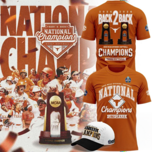 Texas Longhorns 2026 Ncaa Softball Womens College World Series Backtoback National Champions Orange T-Shirt