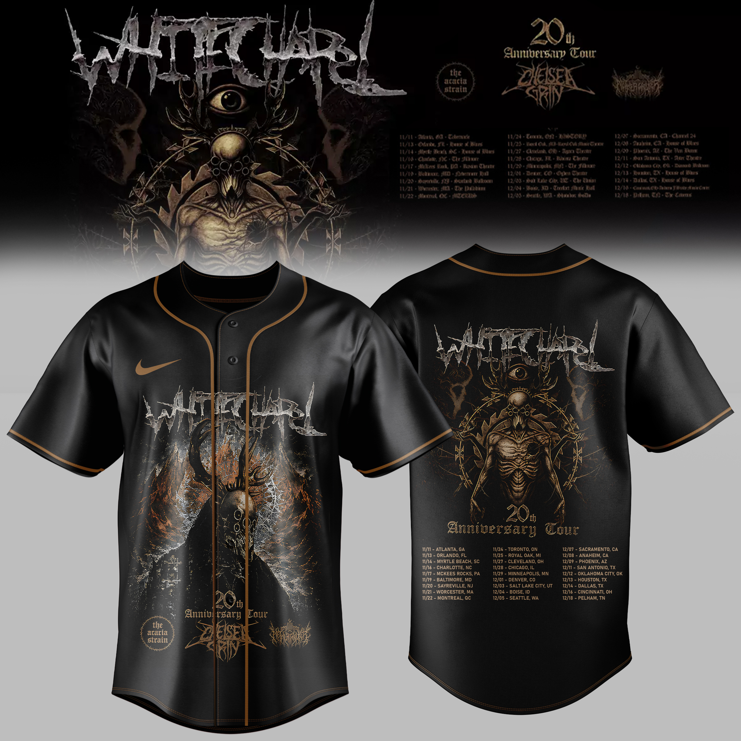 Whitechapel 20Th Anniversary Tour Collector Jersey Collection