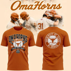 Texas Longhorns 2026 Ncaa Baseball College World Series Omahorns 3D Shirt