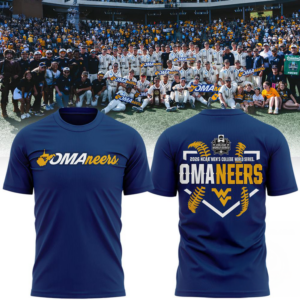 West Virginia Mountaineers 2026 Ncaa Baseball Mens College World Series Omaneers Navy T-Shirt